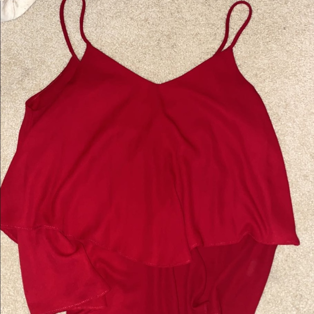 Woman red blouse